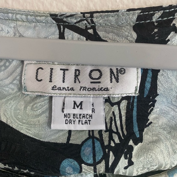 Citron for Santa Monica 100% Silk Short Sleeve Maxi Dress Medium - Picture 2 of 6